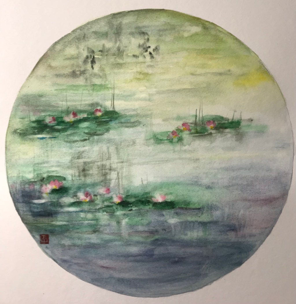 Nymphéas en aquarelles minérales